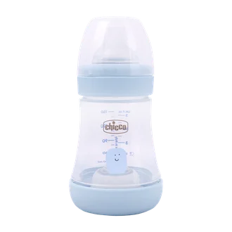 تصویر شیشه شیر ضد نفخ چیکو پرفکت 5 سیلیکونی از بدو تولد