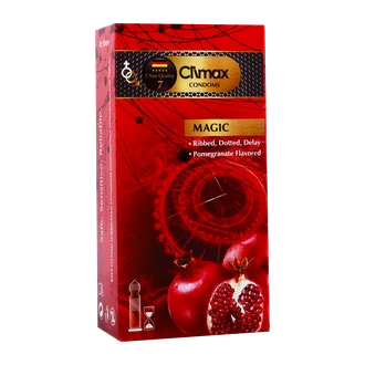 تصویر کاندوم خاردار شیاردار انار MAGIC کلایمکس 12 عددی