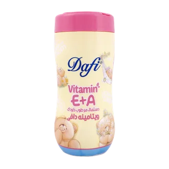 تصویر دستمال مرطوب ویتامینه کودک دافی 70 عددی