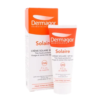 تصویر ضد آفتاب بی رنگ SPF50 درماگور پوست خشک