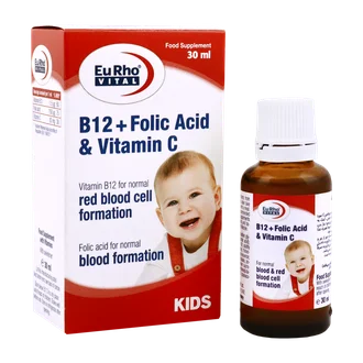 تصویر قطره ویتامین B12 و فولیک اسید و ویتامین سی یوروویتال