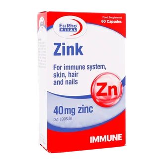 تصویر کپسول زینک 40 یوروویتال 60 عددی