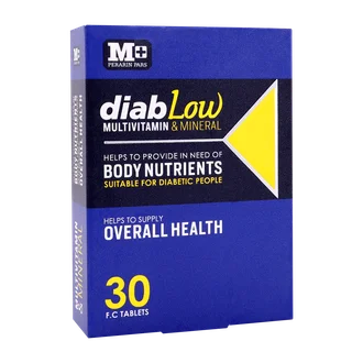 تصویر قرص مولتی ویتامین و مینرال دیاب لو ام پلاس