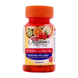 تصویر قرص ویتامین C و رزهیپ مگنوم ویتامینز