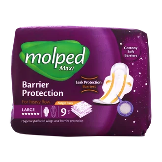 تصویر نوار بهداشتی مولپد بزرگ نیمه ضخیم ویژه با نوارهای ضد نشت