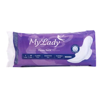 تصویر نوار بهداشتی کلاسیک ضخیم بالدار بزرگ پوست حساس مای لیدی