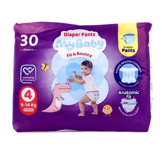 تصویر پوشک شورتی کانال دار سایز 4 مای بیبی