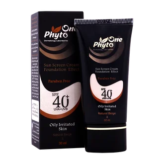 تصویر ضد آفتاب کرم پودری SPF40 پوست چرب فیتو وان