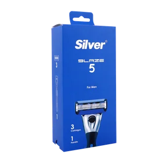 تصویر خودتراش مردانه 5 لبه سیلور به همراه 3 یدک