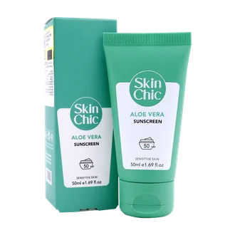 تصویر ضد آفتاب آلوئه ورا SPF50 اسکین شیک