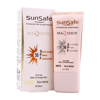 تصویر ضد آفتاب کرم پودری و پرایمری مکیسان SPF50 سان سیف