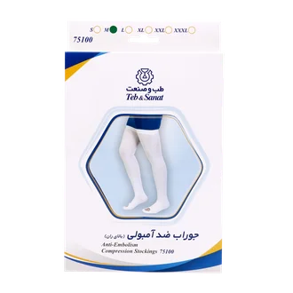 تصویر جوراب ضد آمبولی بالای ران طب و صنعت کد 75100