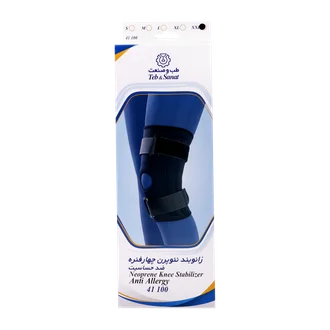 تصویر زانو بند نئوپرن چهار فنره طب و صنعت 41100