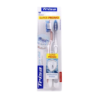 تصویر مسواک اکسترا پرو ویتال آنتی باکتریال متوسط دوتایی تریزا
