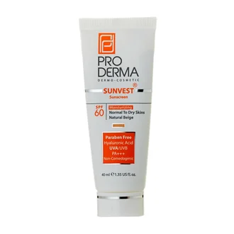 تصویر کرم ضد آفتاب مرطوب کننده SPF60 سان وست پرودرما