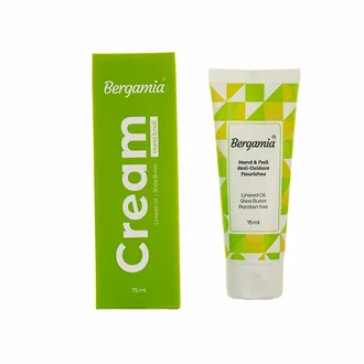 تصویر کرم مرطوب کننده دست و ناخن روغن کتان برگامیا 75 میلی لیتری