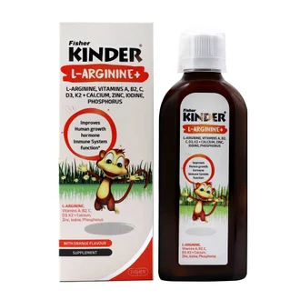 تصویر شربت ال آرژنین پلاس فیشر کیندر