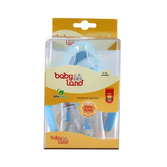 تصویر شیشه شیر بیبی لند کد 495 دسته دار 6 تا 18 ماهگی