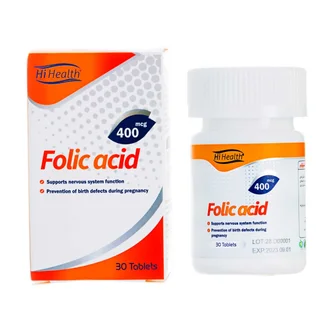 تصویر قرص فولیک اسید های هلث 400 میکروگرم