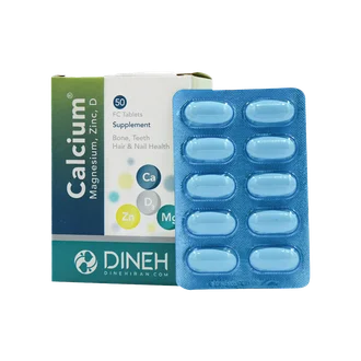 تصویر قرص کلسیم منیزیم زینک ویتامین دی دینه