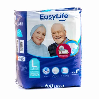 تصویر پوشک کامل بزرگسال سایز بزرگ ایزی لایف 14 عددی