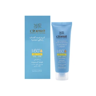 تصویر ضد آفتاب رنگی فاقد چربی SPF60 سینره