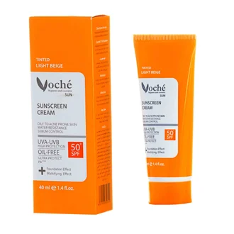 تصویر ضد آفتاب رنگی SPF50 پوست‌ چرب وچه