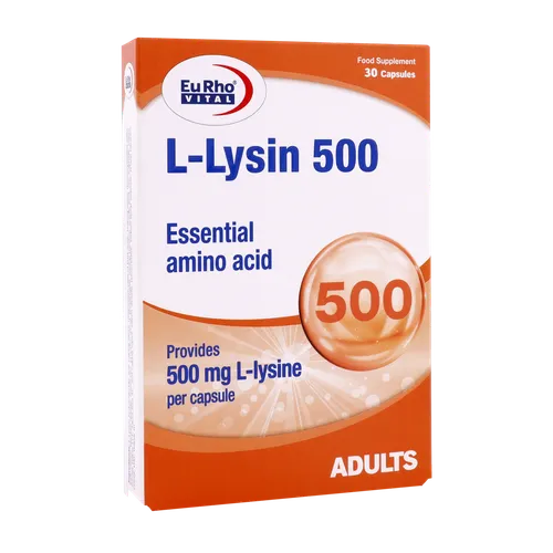 کپسول ال لیزین 500 میلی گرم یوروویتال ۳۰ عددی نمای ۳